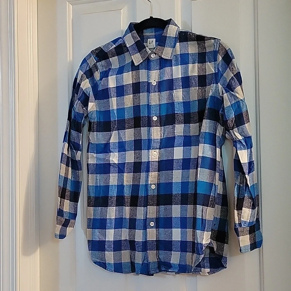 Gap blue plaid flannel xl/12